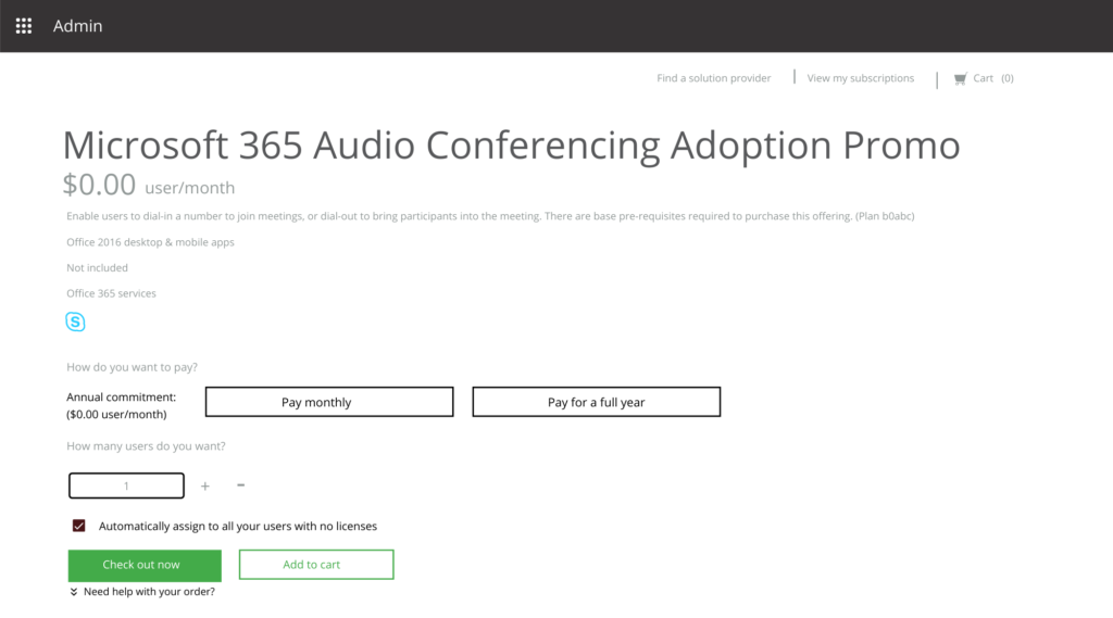 Microsoft 365 Audio Conferencing Adoption Promo